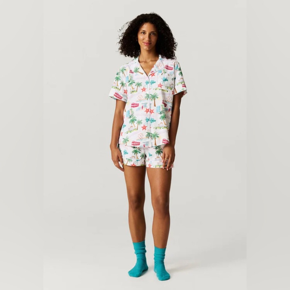 Posh Peanut Limited Edition Posh Los Angeles Women’s Twill Pajama Short Set XL - Picture 1 of 7
